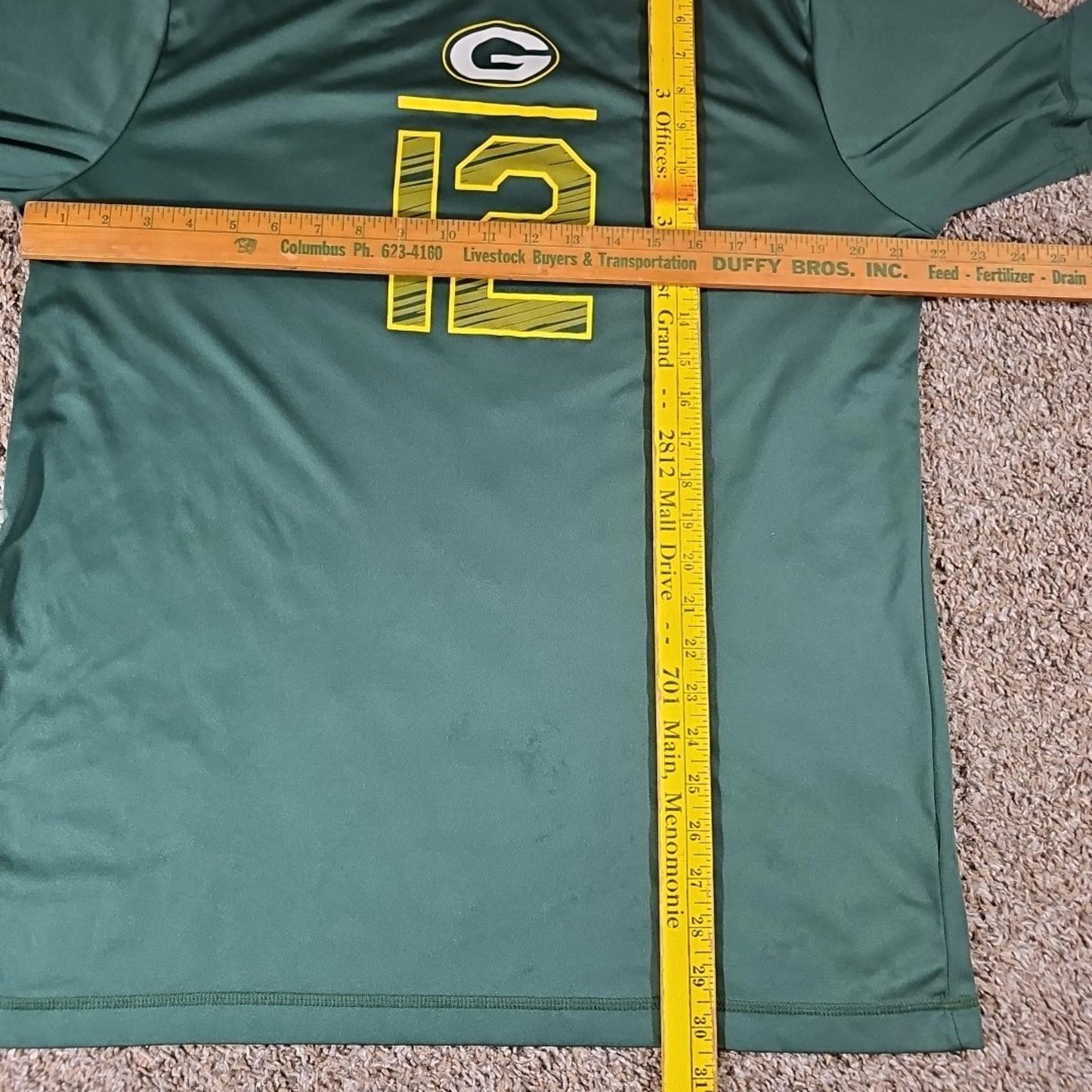 Aaron Rodgers #12 NFL Team Apparel Tshirt Green SEE MEASUREMENTS