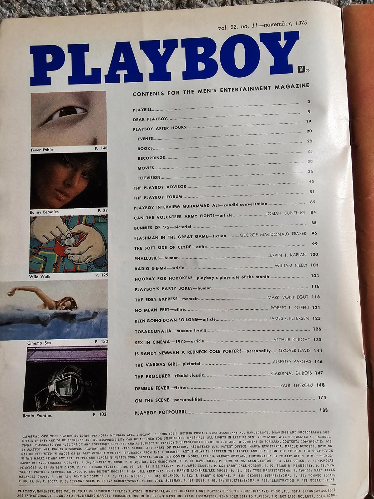 Vintage PLAYBOY MAGAZINE NOVEMBER 1975 JANET LUPO CENTERFOLD