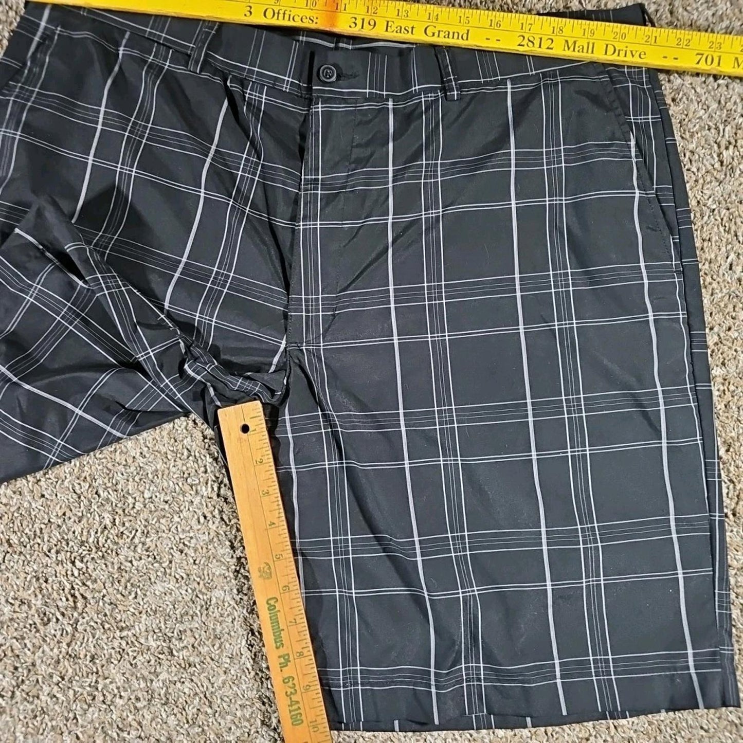 Ben Hogan Performance Black Windowpane 42 Shorts