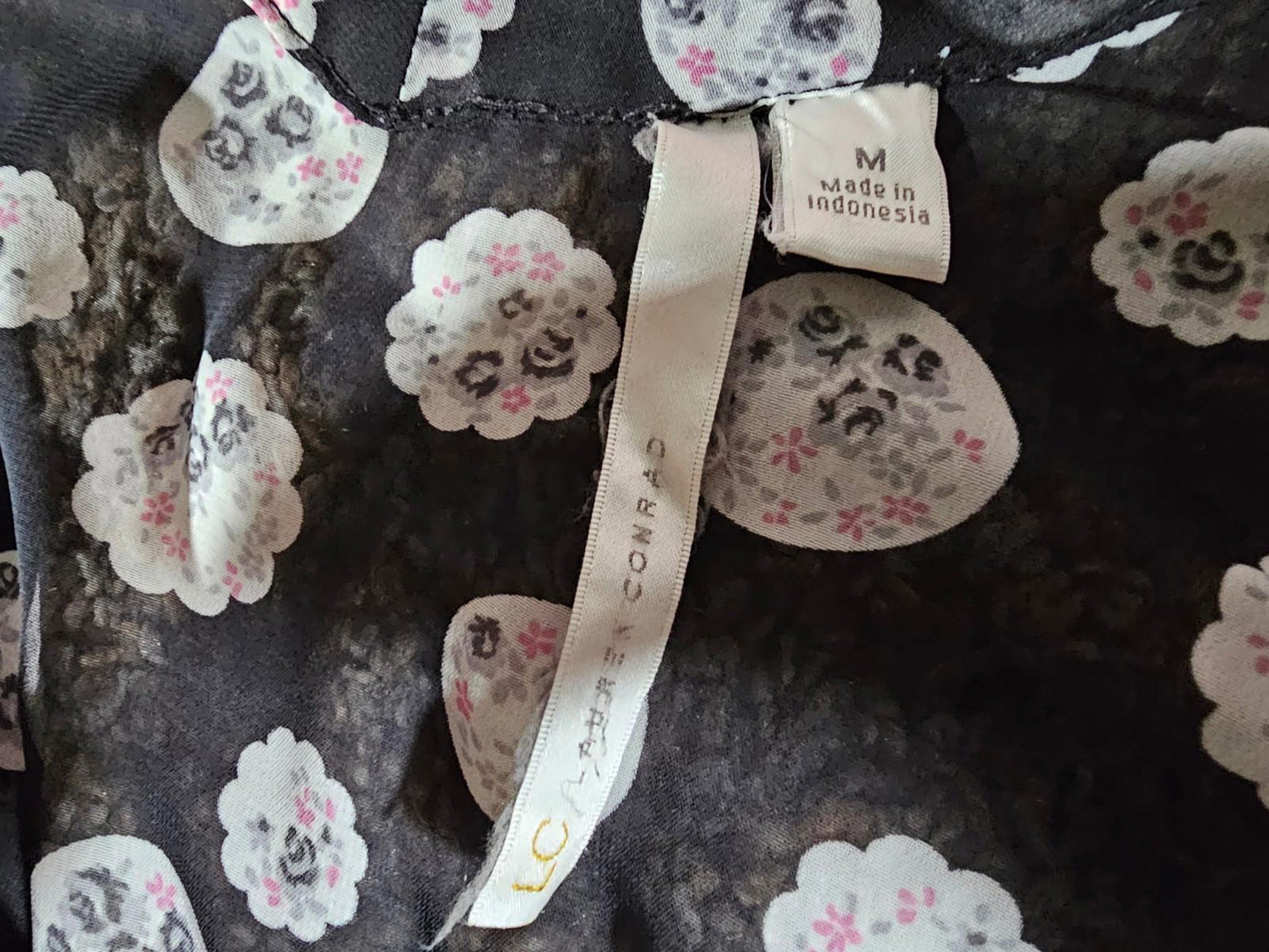 Lauren Conrad Floral Black Sheer Top
