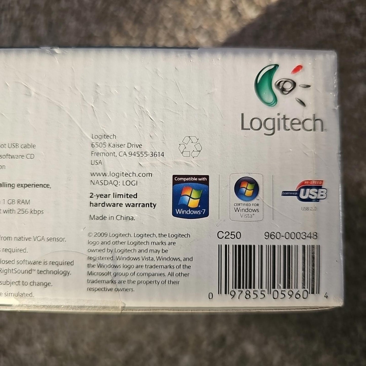 Logitech C250 Web Cam NIB