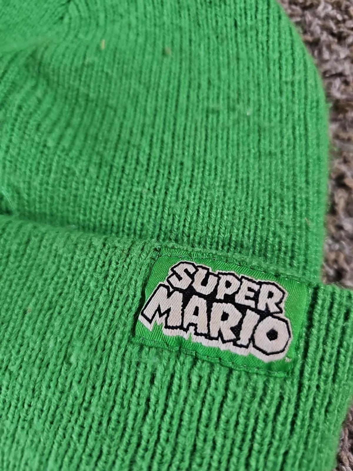 Super Mario Luigi Green Winter Stocking Hat Beanie Poof Pom