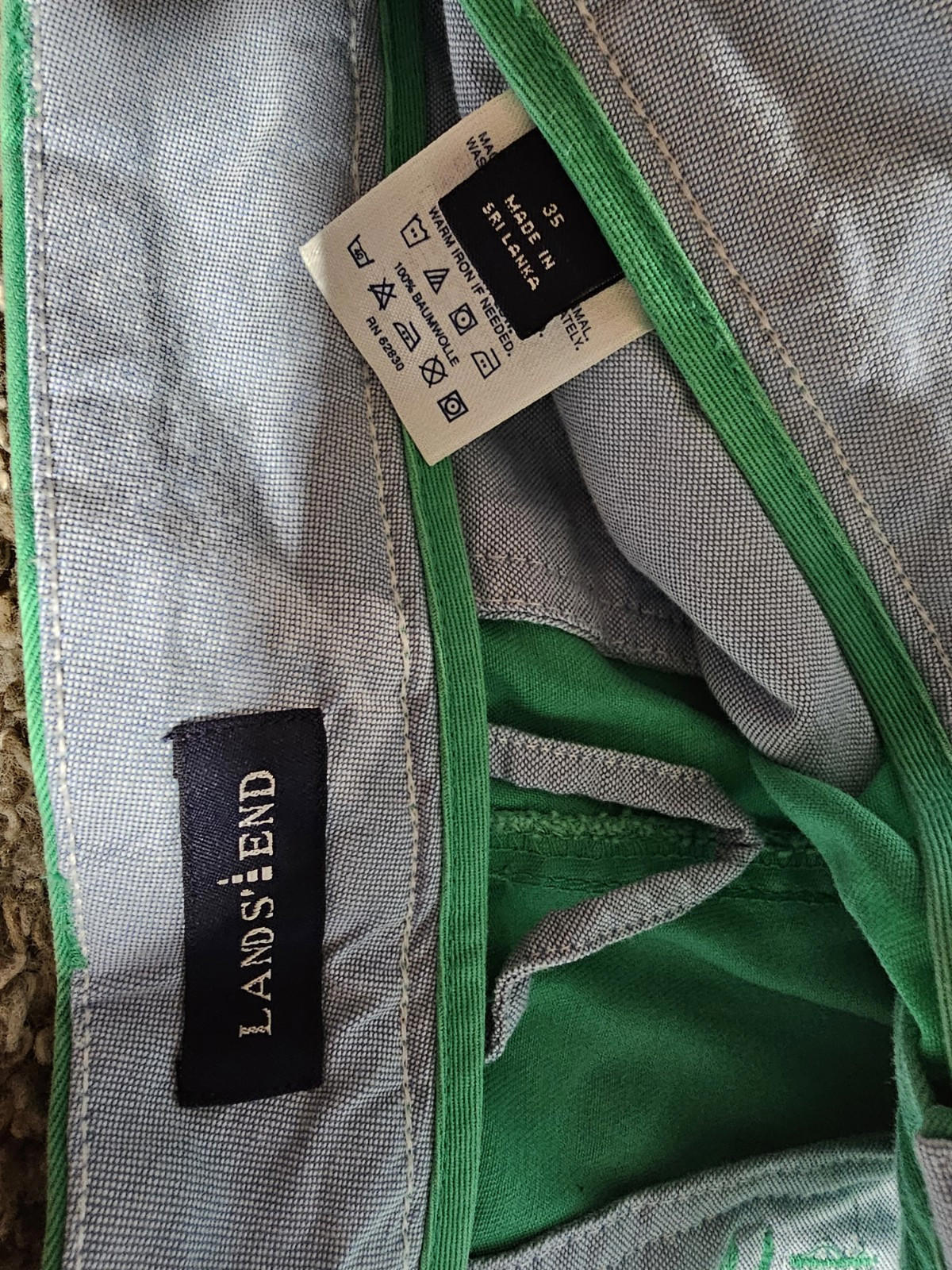Lands End Cargo Shorts Size 35 Green