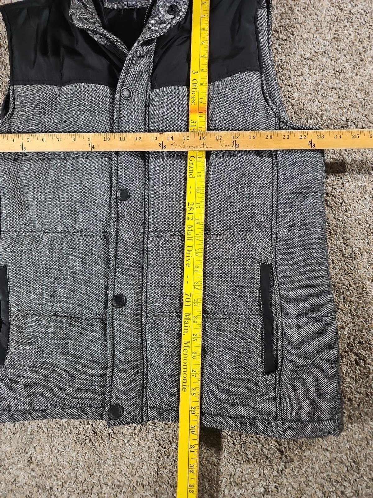 BKE Standard Fit XL Gray Puffer Vest Wool Blend