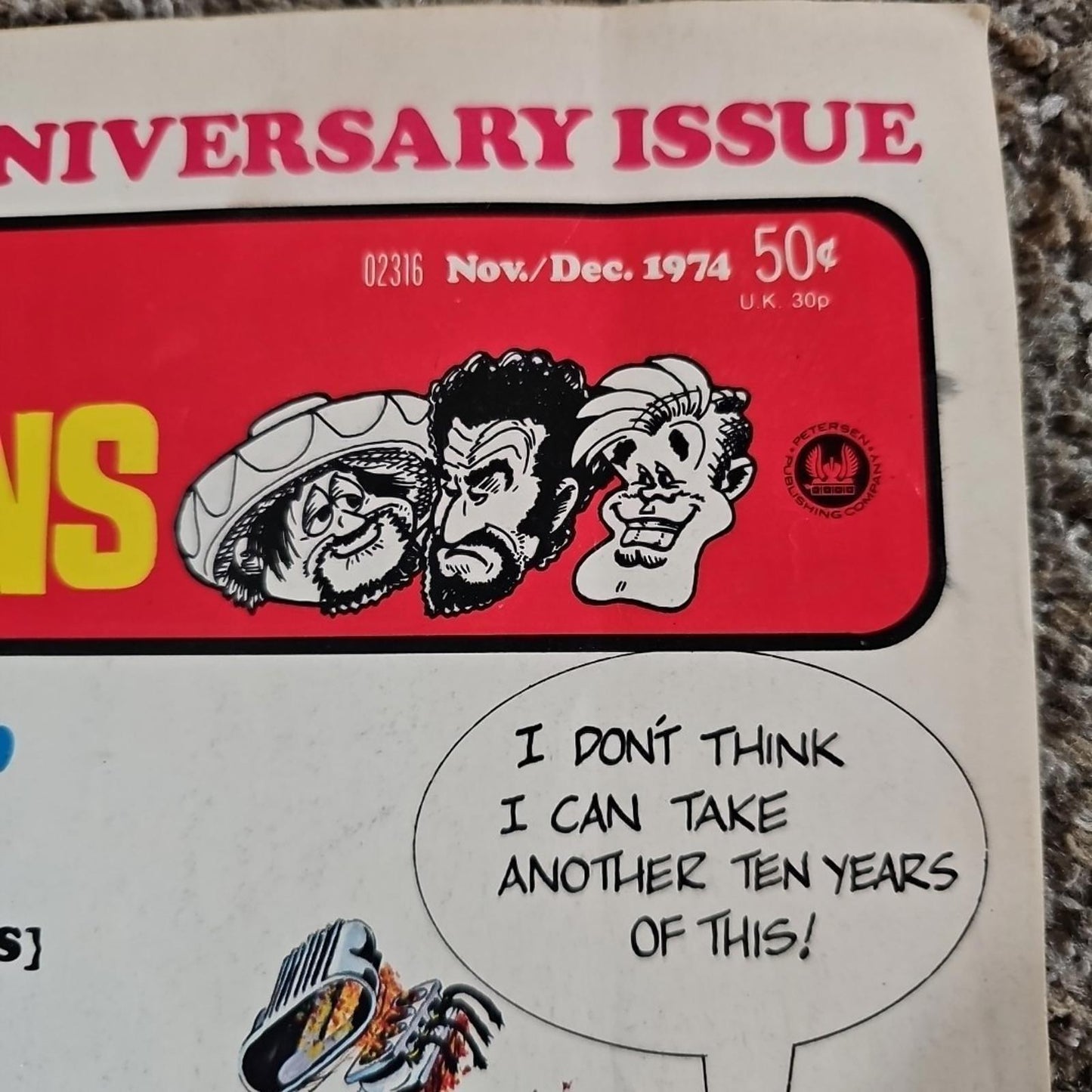 Hot Rod Cartoons Comic Magazine Ten Year Anniversary Issue Nov/Dec. 1974