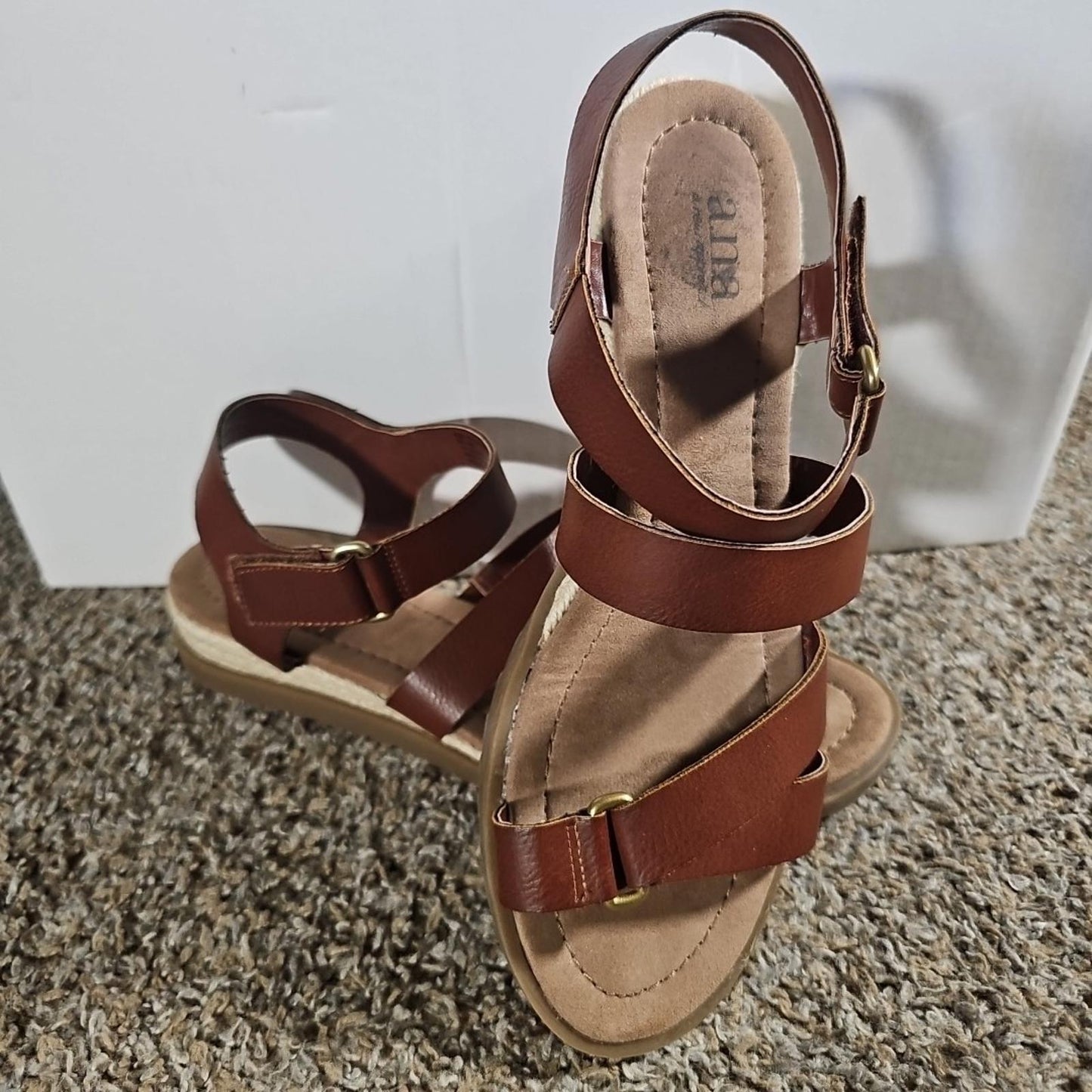 A.n.a A New Approach Burbank Strap Sandals Brown 8.5