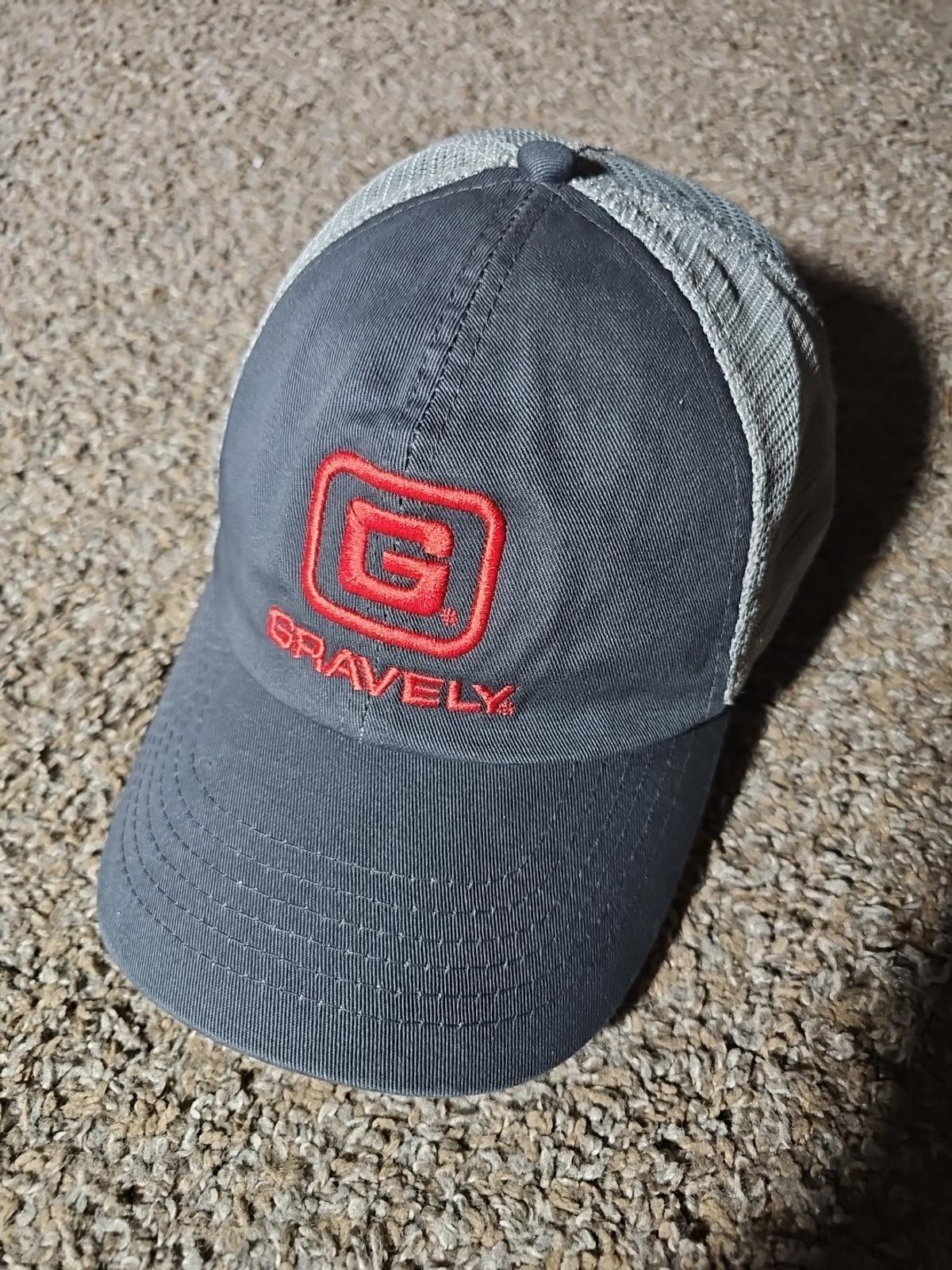 GRAVELY hat gray cap OS Strapback Mesh Trucker Hat