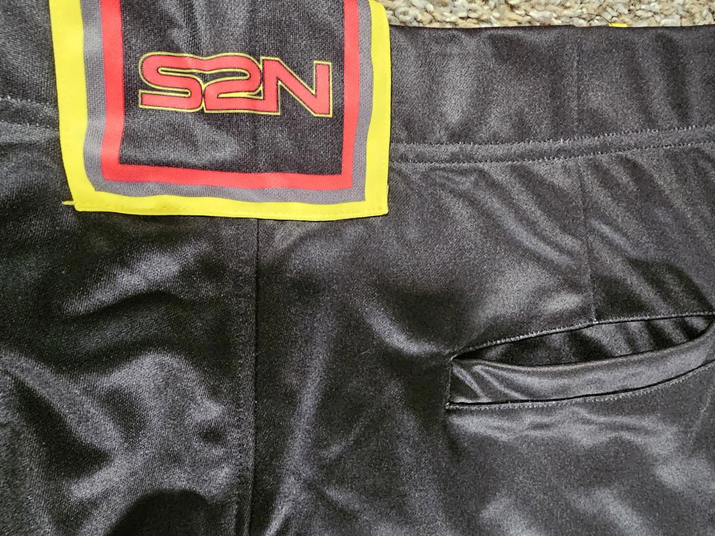 SZN athletic pants size 42x38 Black With Red/yellow Stripes