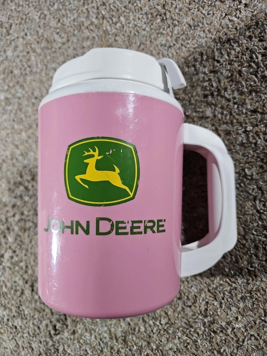 Large Vintage John Deere Super Insulated Travel Mug by Thermo-Serv USA Pink