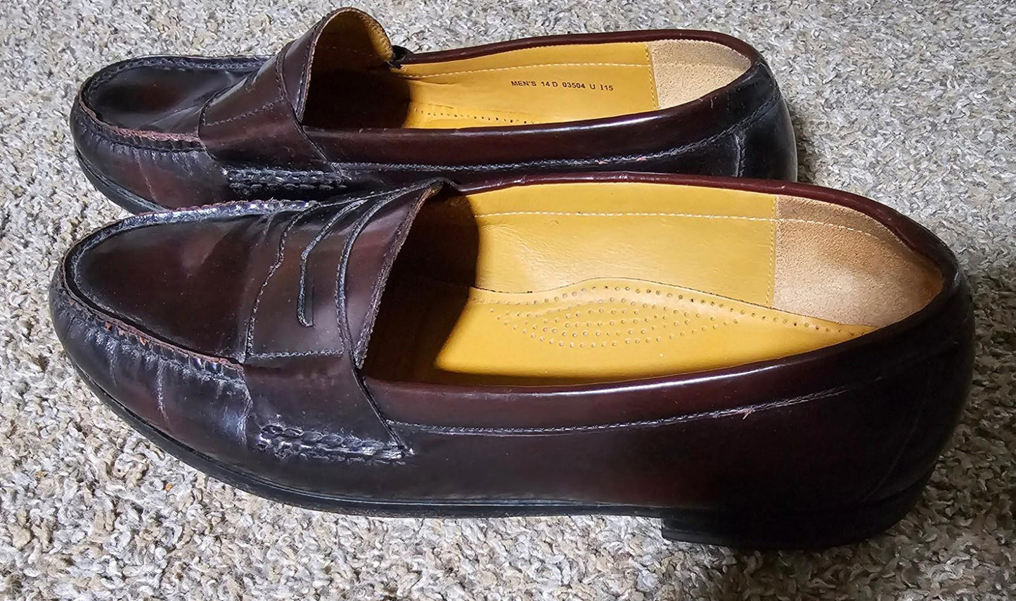 Cole Haan 03504 Burgundy Leather Slip-On Dress Loafers 14D