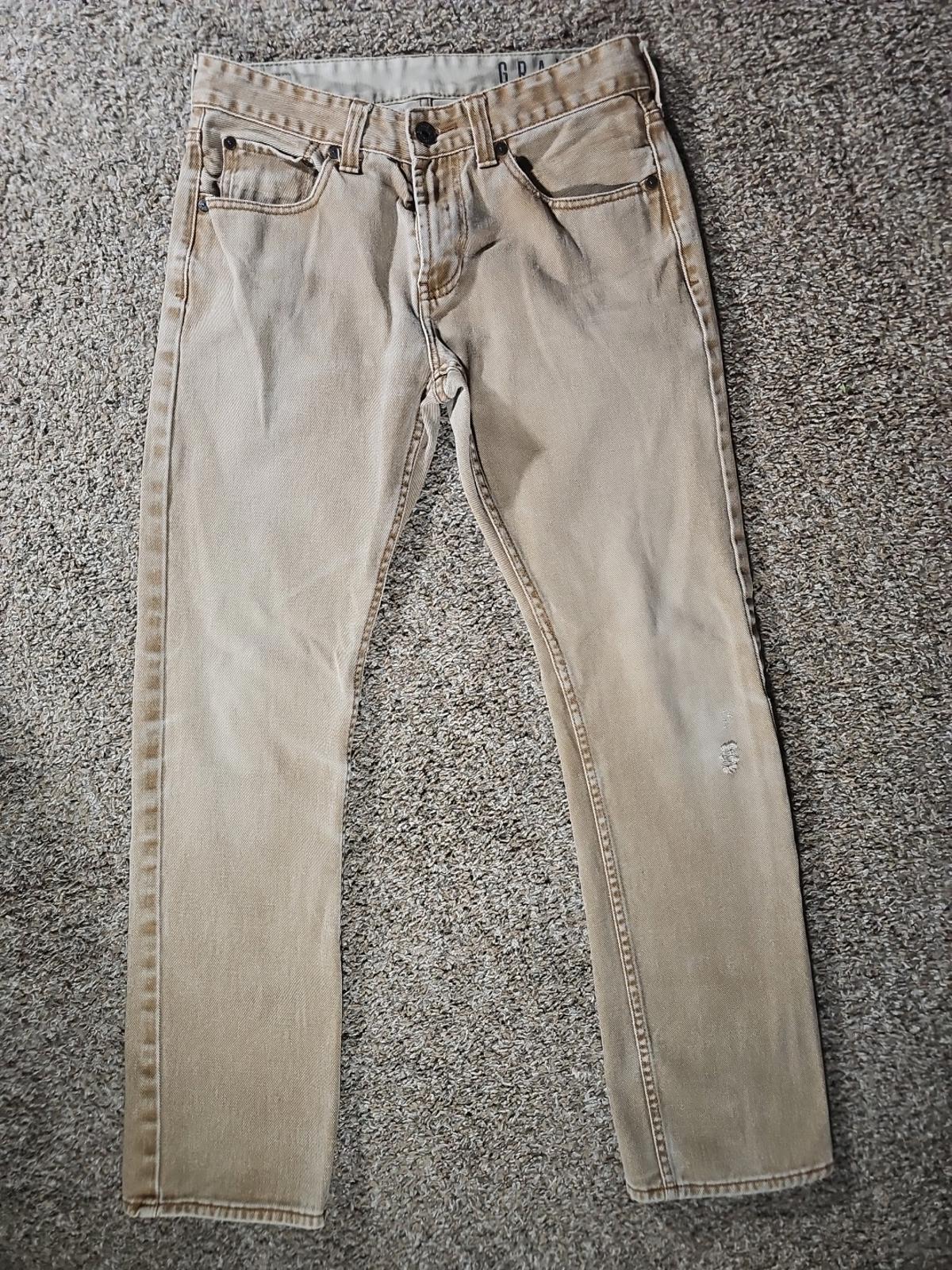 Bullhead Gravels Slim Khaki Washed Jeans Approx 30x30