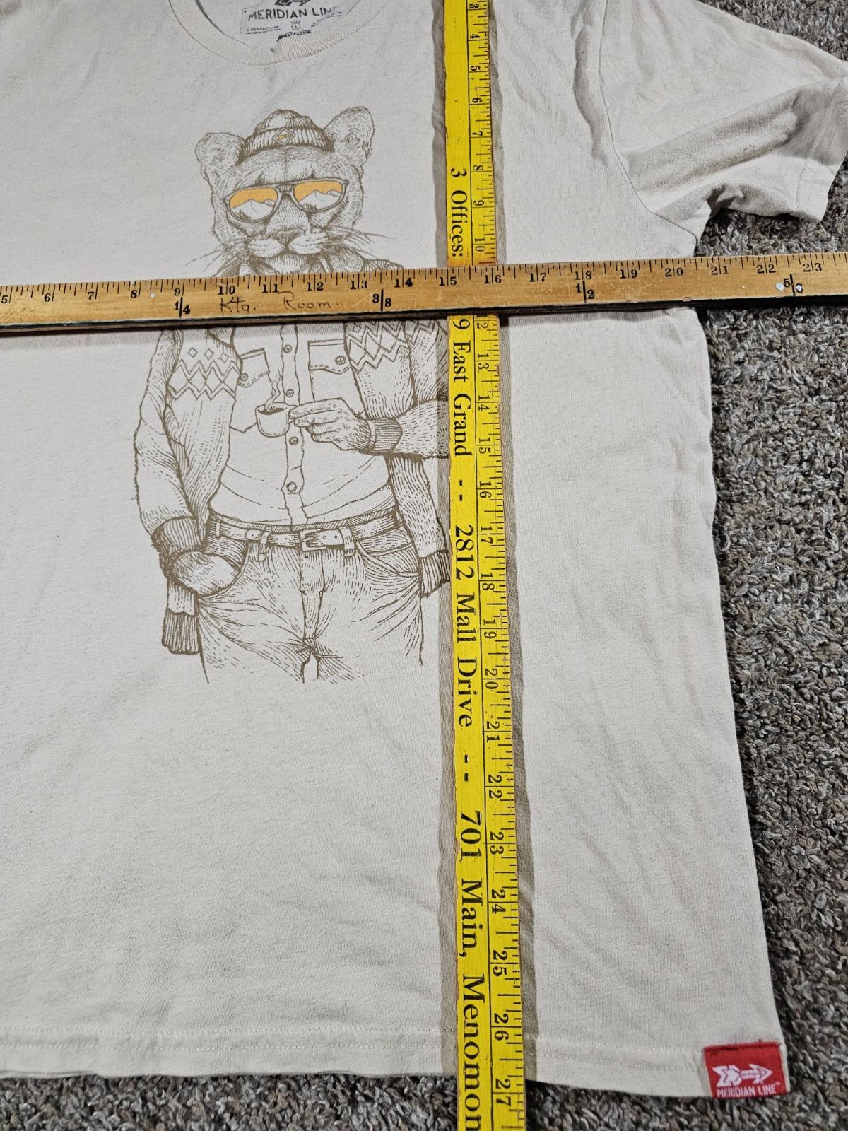 Meridian Line Hipster Mountain Lion t-shirt Large