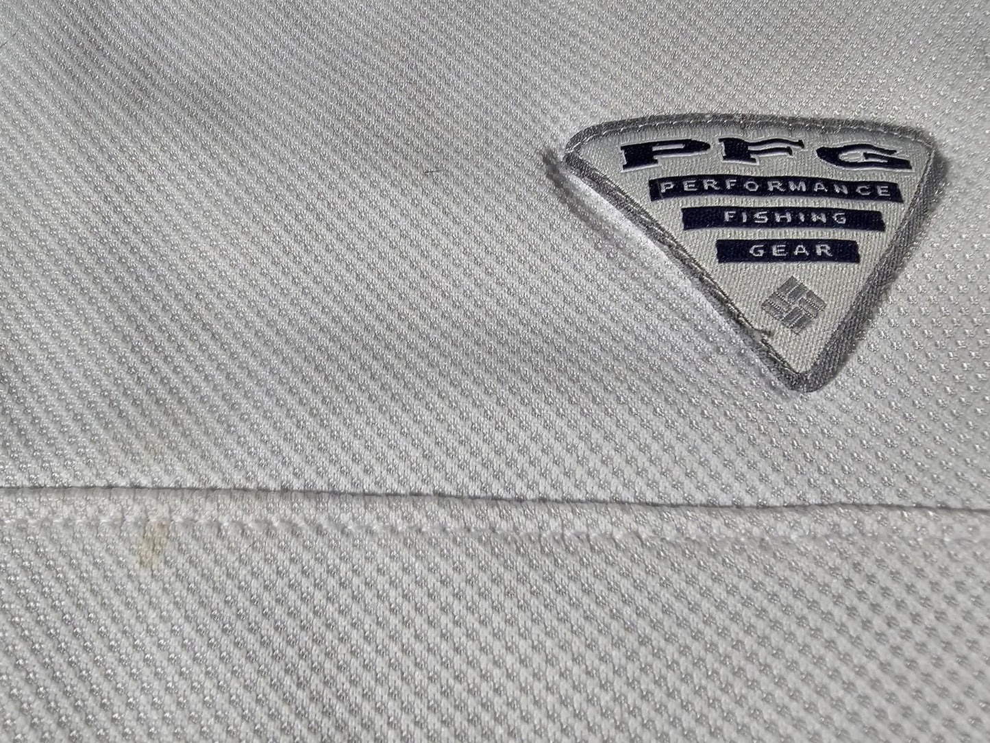Columbia Men PFG Tamiami Polo Omni-Shade White STAIN