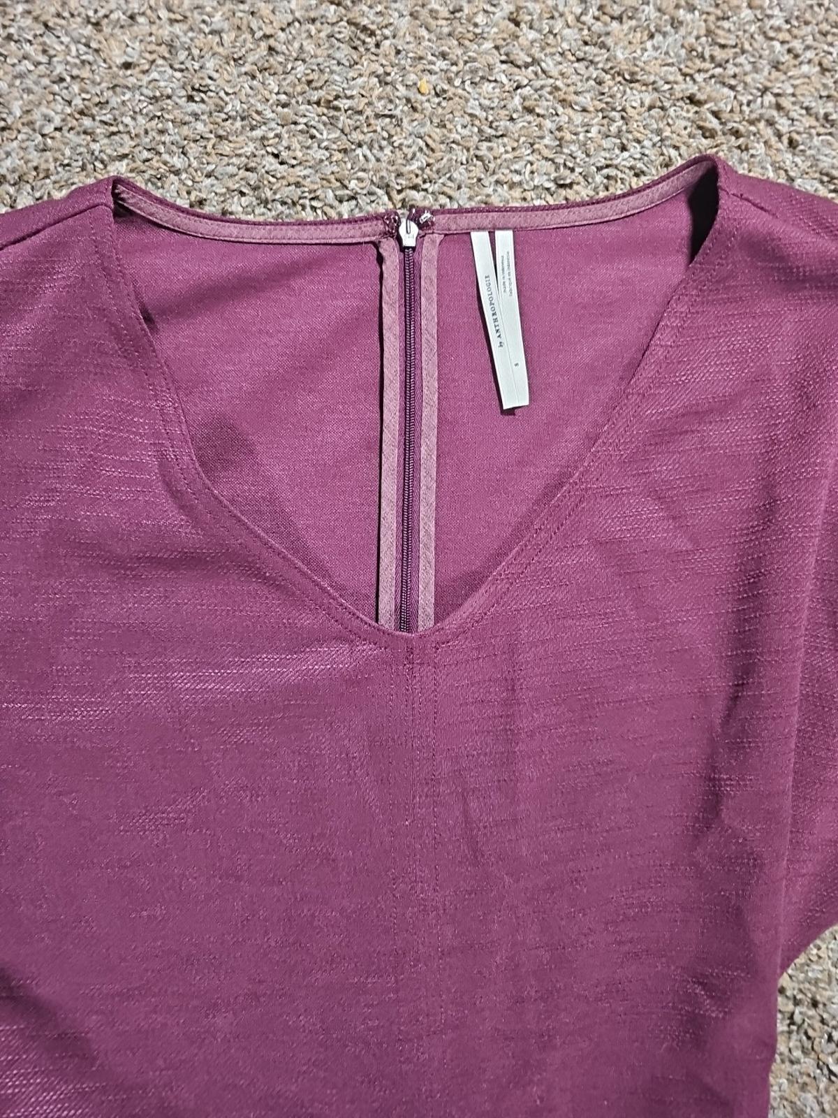 anthropologie Purple 1 Piece Belted Small Pantsuit