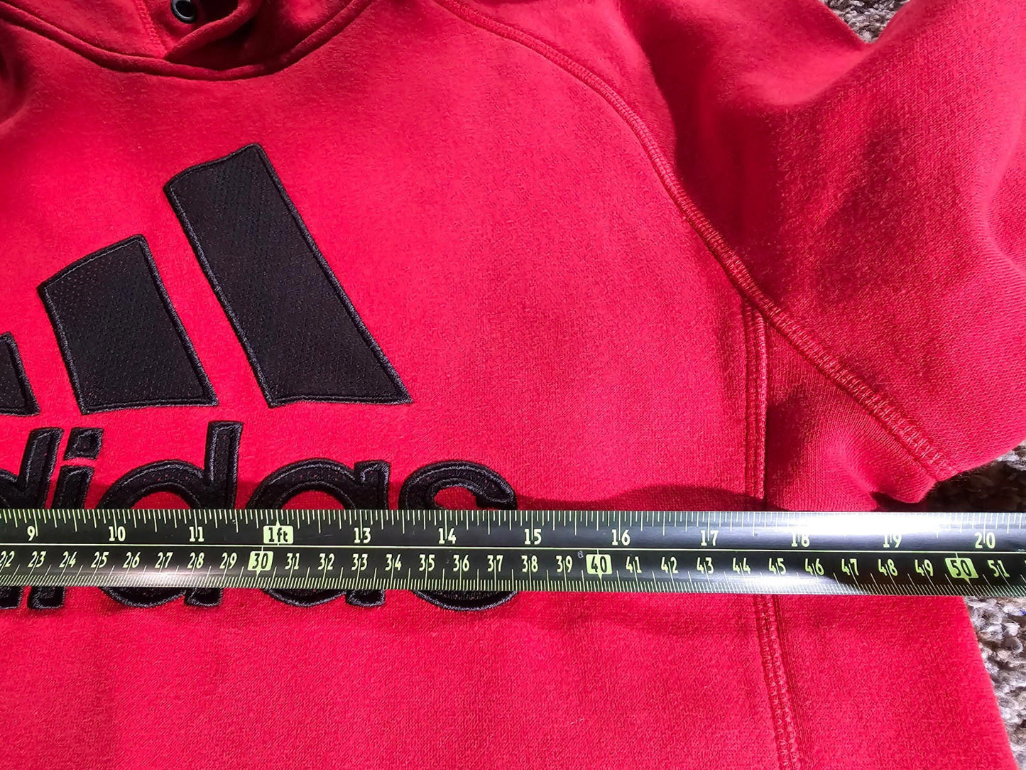 Adidas Hoodie Mens S Red Logo Graphic Pullover Sweatshirt