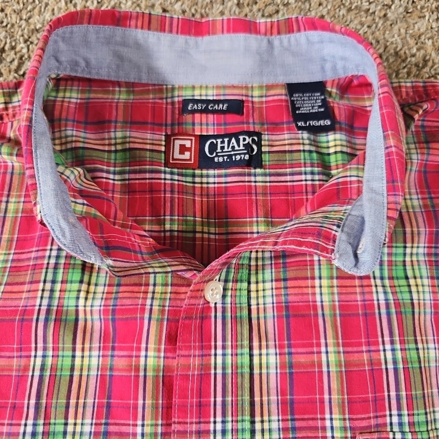 Chaps EasyCare XL ShortSleeve Button Down Embroidered Pocket