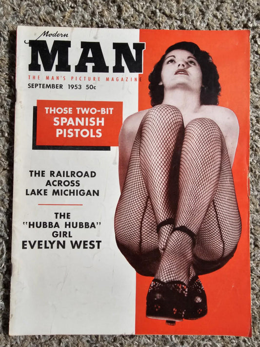MODERN MAN Magazine September 1953 Evelyn West Figure Model Portfolio