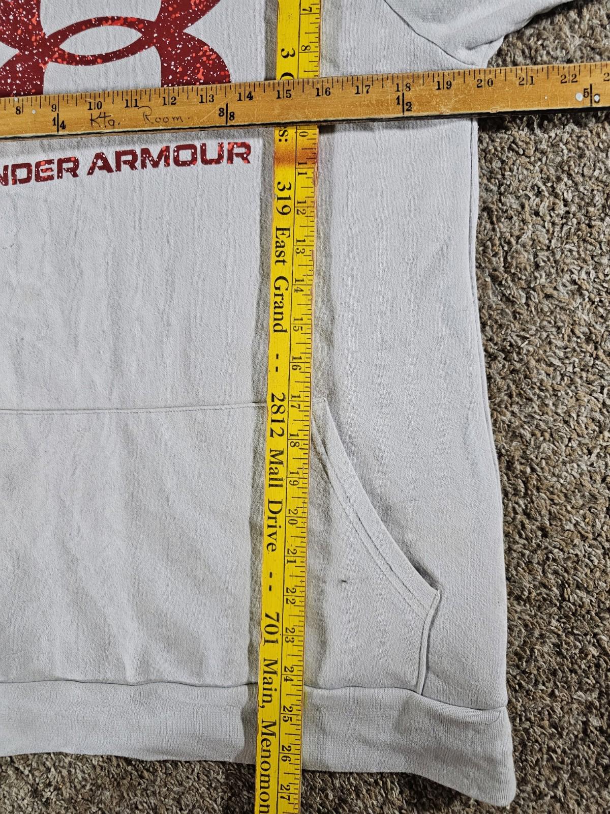 Under Armour YXL Loose white Hoodie Red Logo Stains