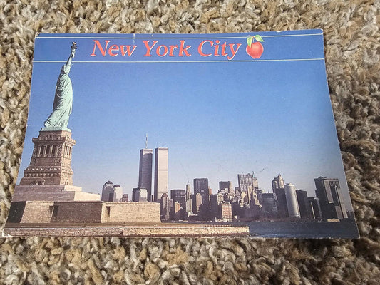 Statue of Liberty, New York City Merchandise - Vintage Postcard- Twin Towers WTC