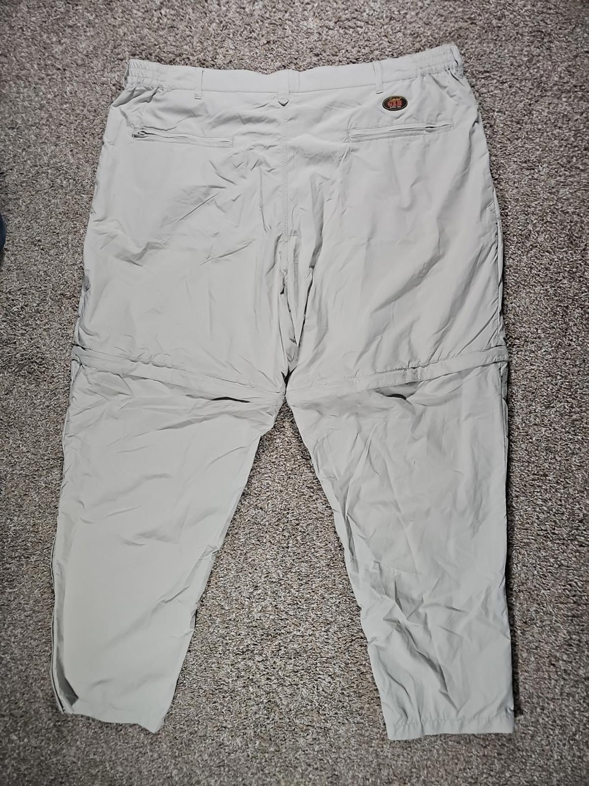 Cabelas GX II Convertible Hiking Pants to Shorts Mens SZ 3XL Nylon Beige UPF40