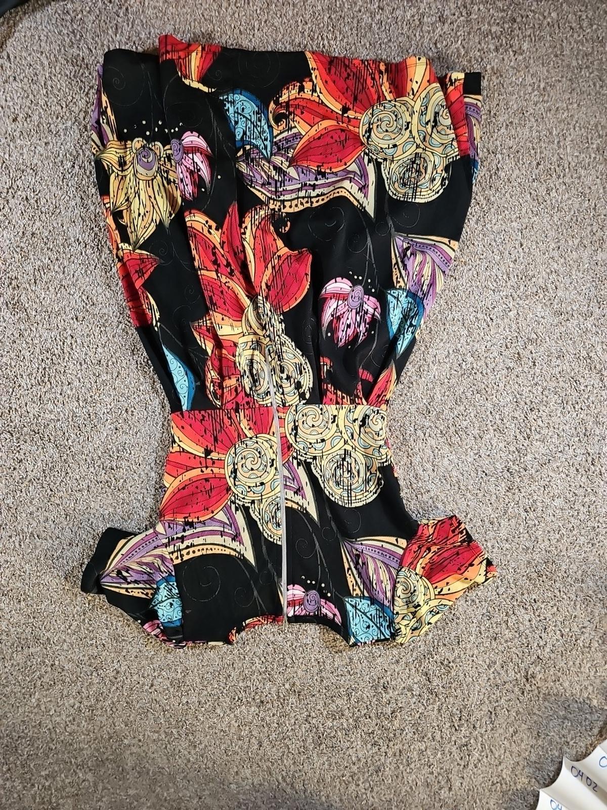 LuLaRoe Dress Floral Multicolor Medium Back Zipper
