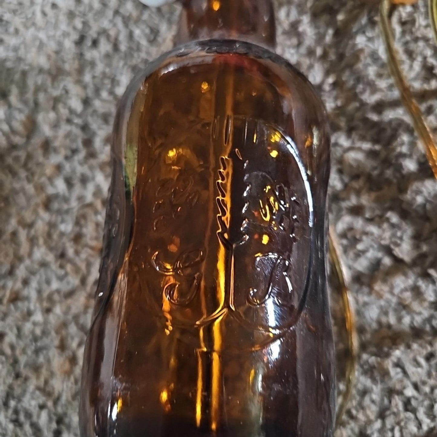 GROLSCH amber brown lager glass beer bottle with porcelain swing top Turned LAMP