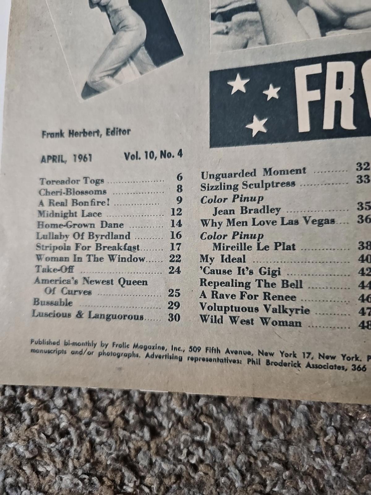 Frolic Mens Magazine Wild West Woman April 1961
