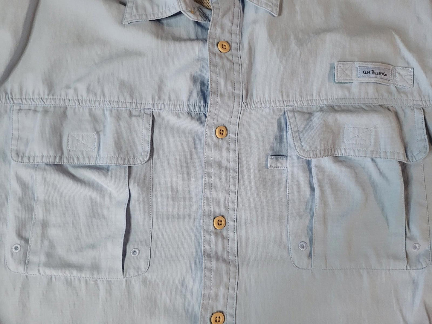 G.H.Bass & Co Mens XL Explorer Series Button Down Shirt fish