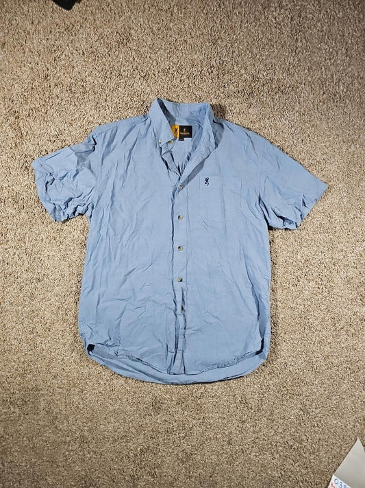 Browning Blue Button Up Shirt Front Pocket M