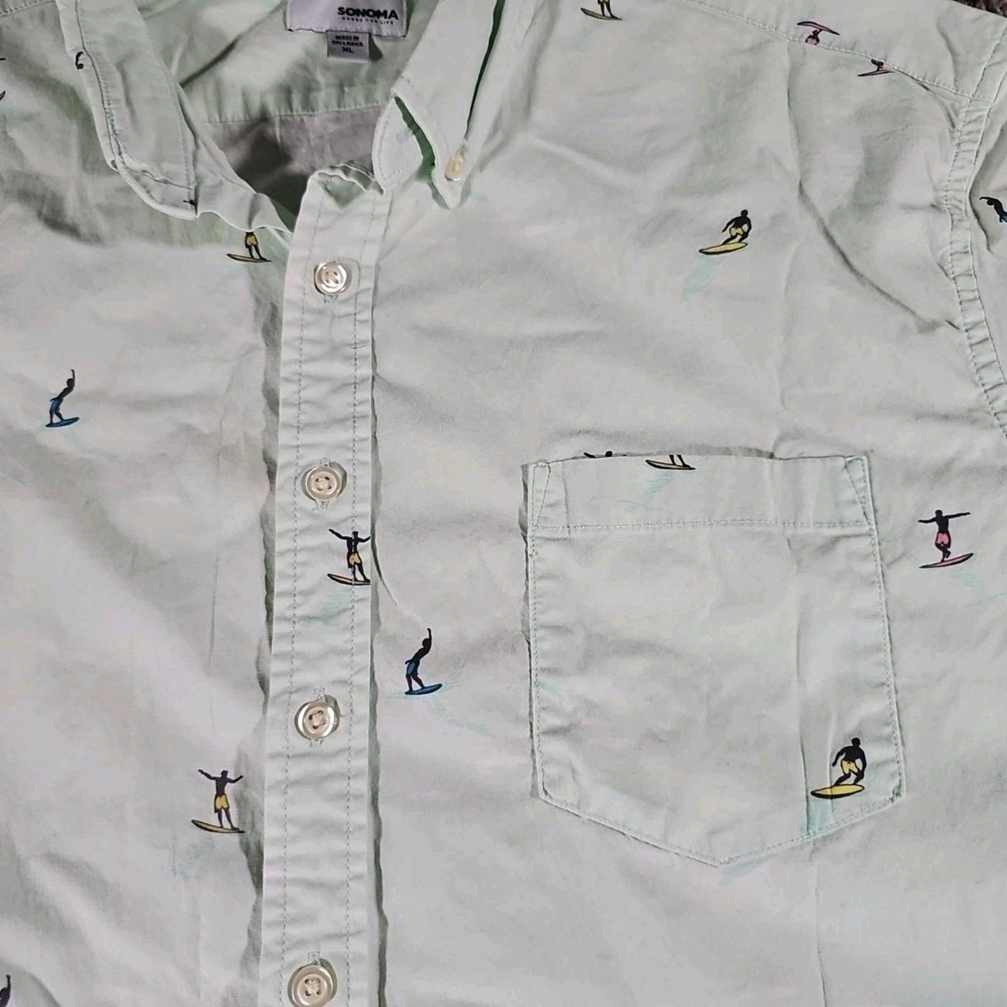 Sonoma Men's XL Surfer Polo Style Button Down Shirt