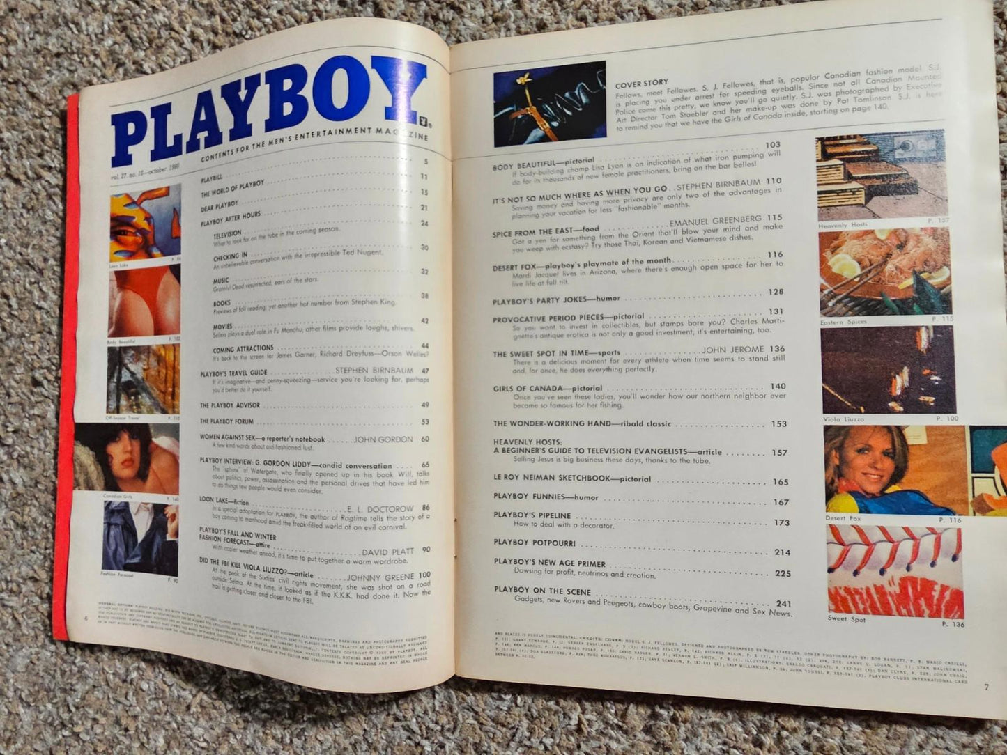 Playboy October 1980 PM Marci Jacquet, Gordon Liddy, Body Builder Lisa Lyon