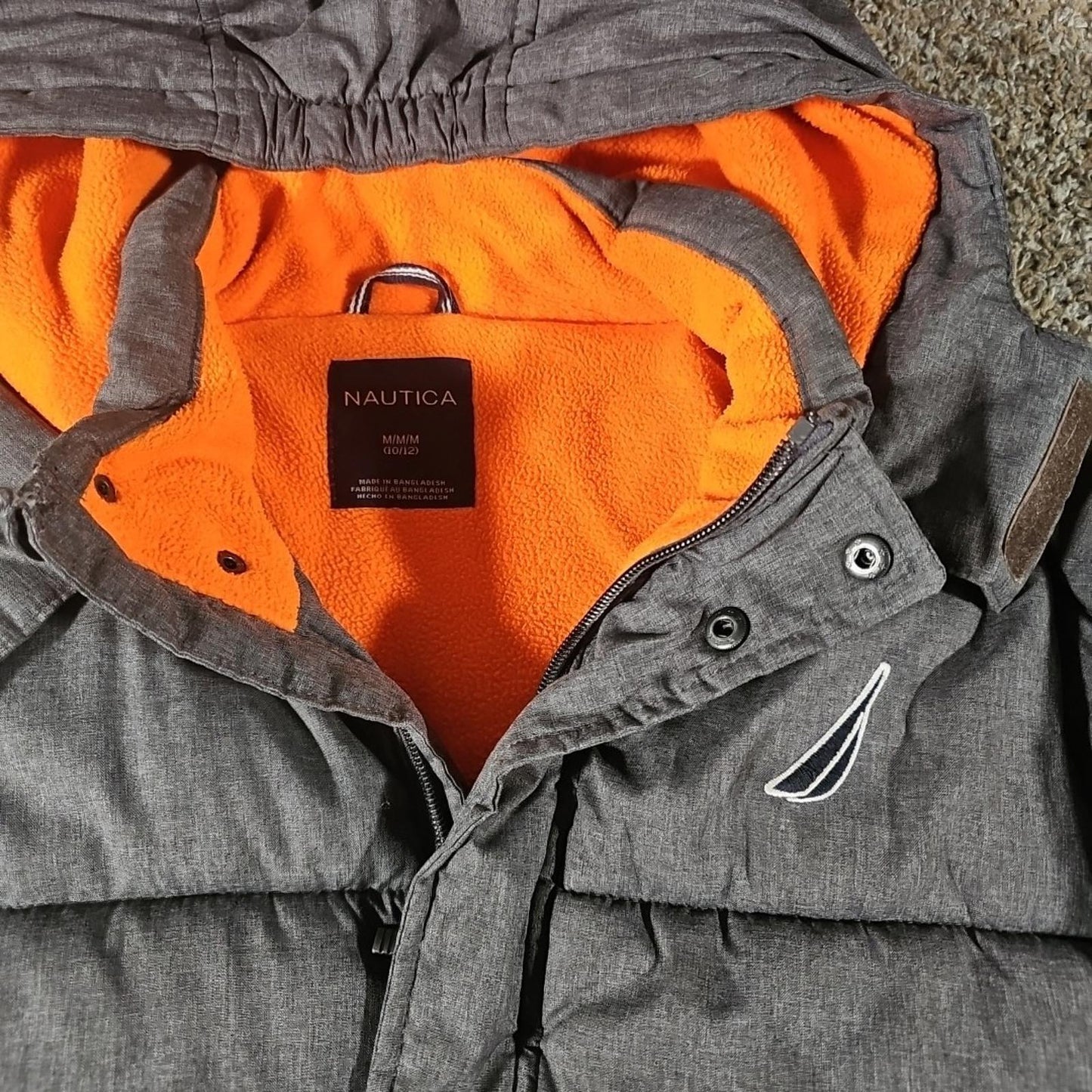 Nautica Boys Winter Coat puffer Jacket Sz M 10/12 heavy