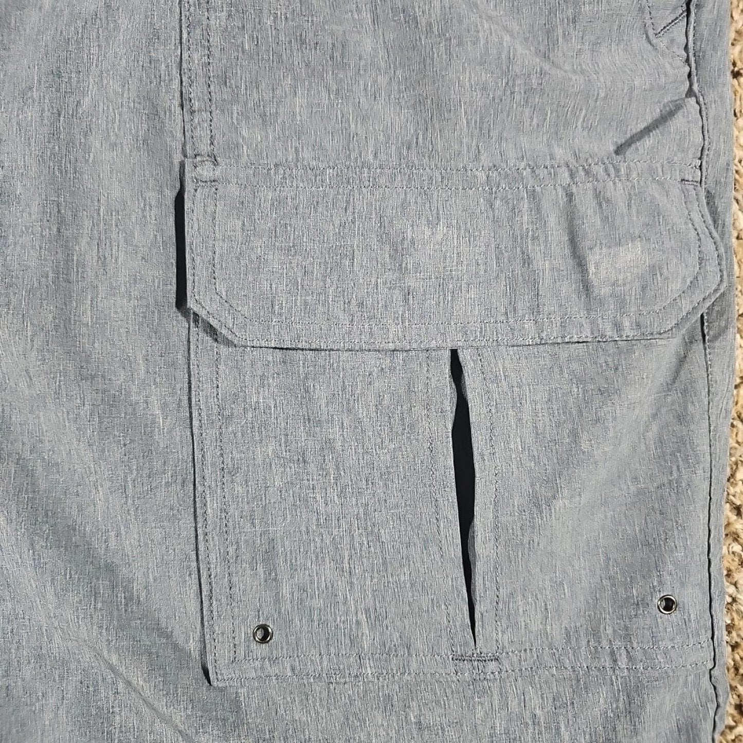 Croft & Barrow Relaxed Stretch Blue Belted Cargo Hiking Shorts Sz 50