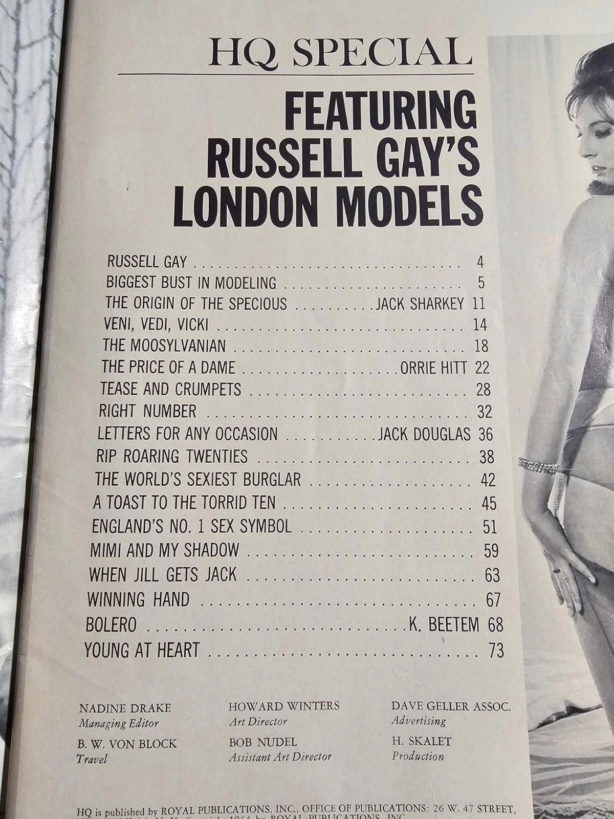 HQ Special 1964 Russell Gay London Models 80p Royal Publications Pinup Magazine