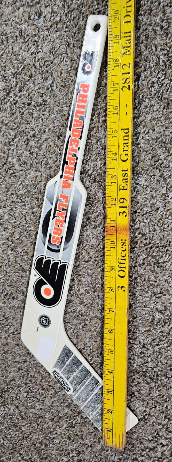 Vintage Sherwood NHL Philadelphia Flyers Mini Goalie Hockey Stick White Plastic