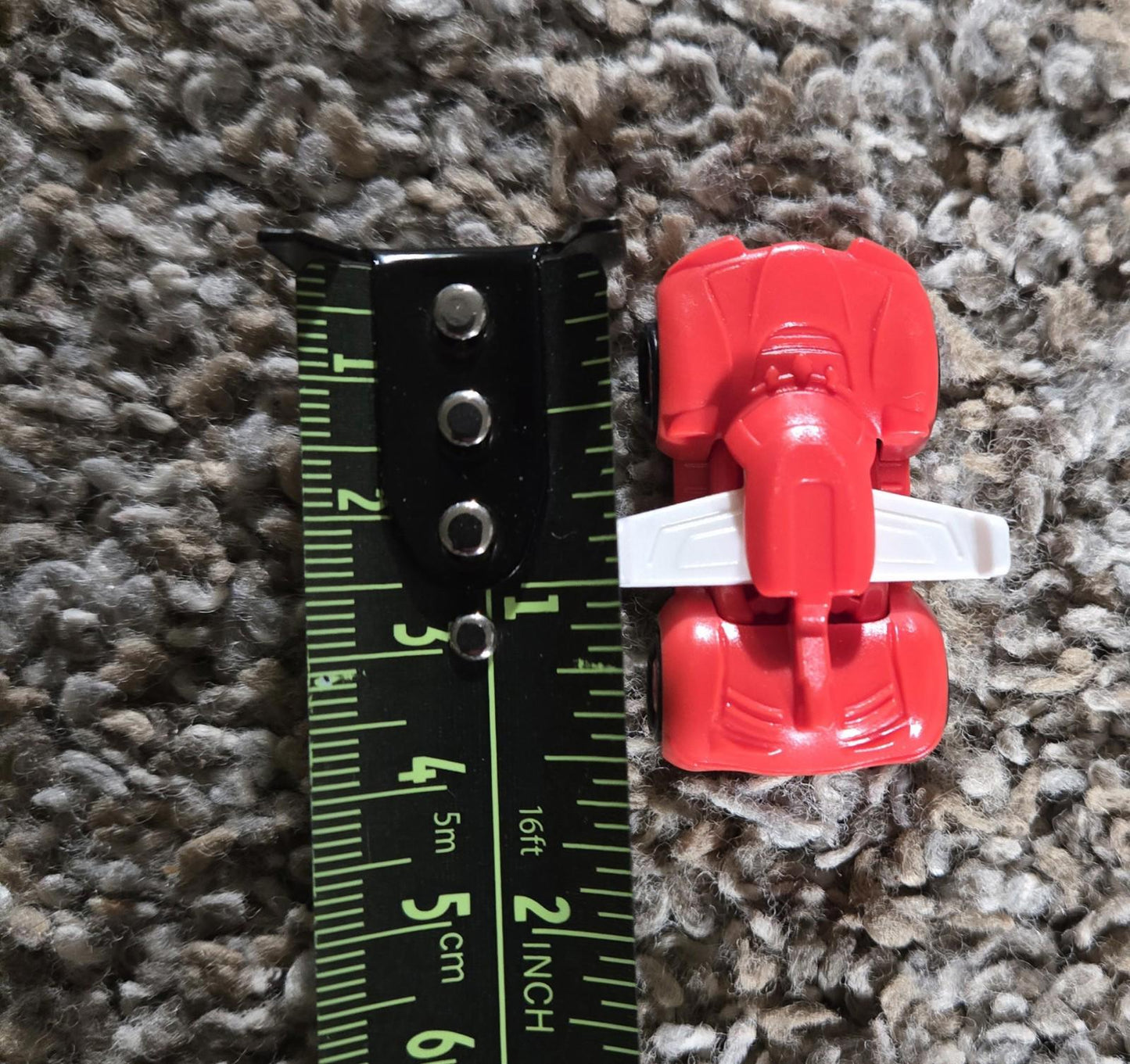 Kinder Joy Egg Toy Hot Rod Red And White Car.