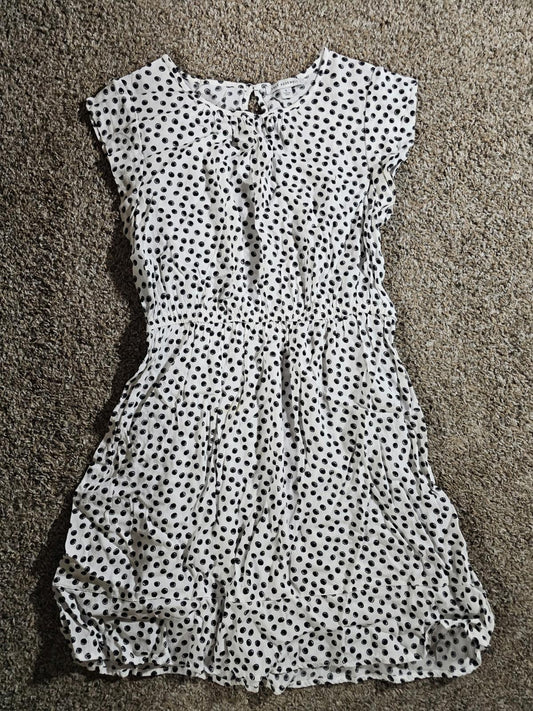 Free Assembly White Polka Dot Circle Dress Small