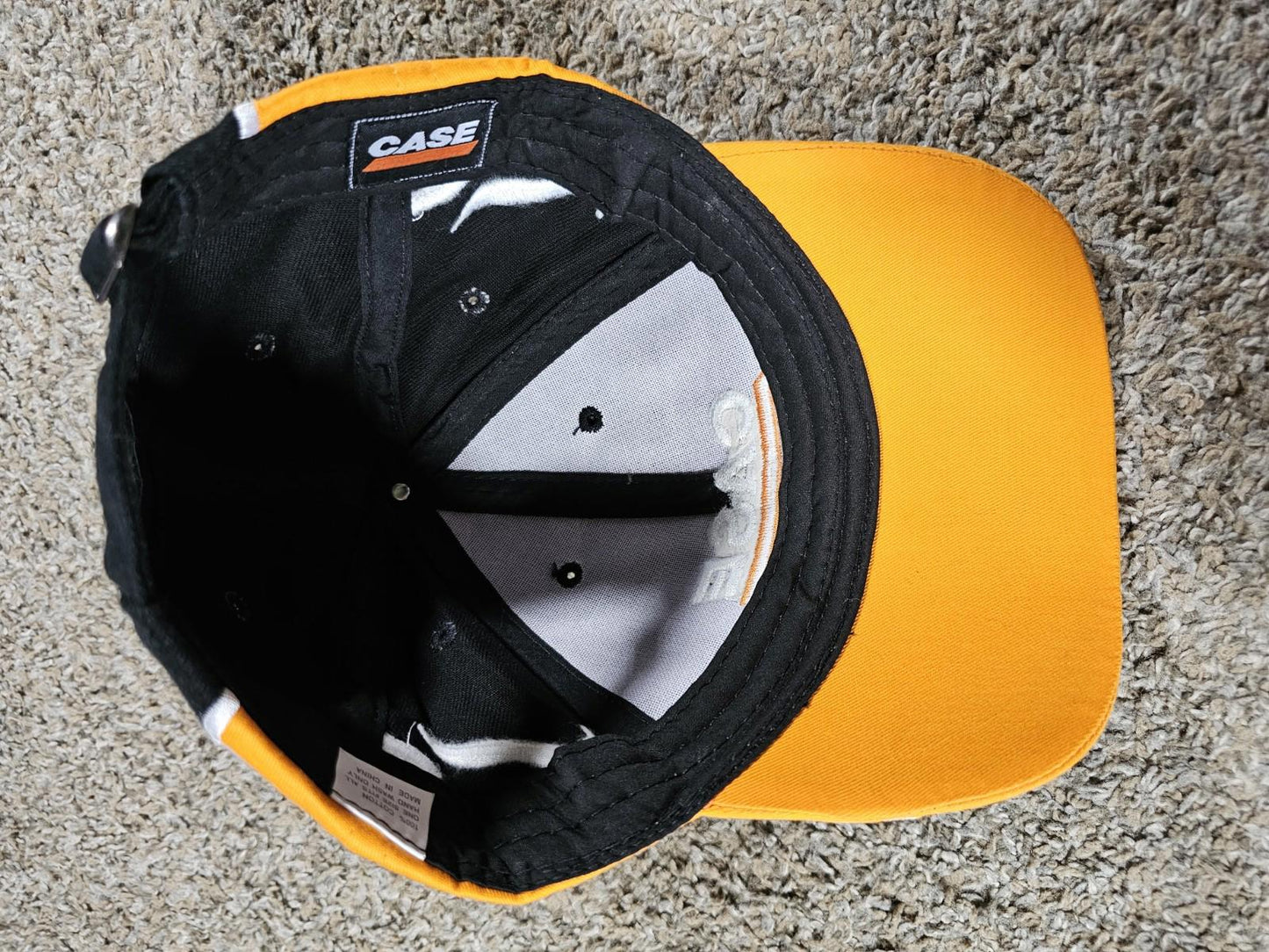 CASE Black & Yellow Graphic Flame Design Adjustable Cap Hat