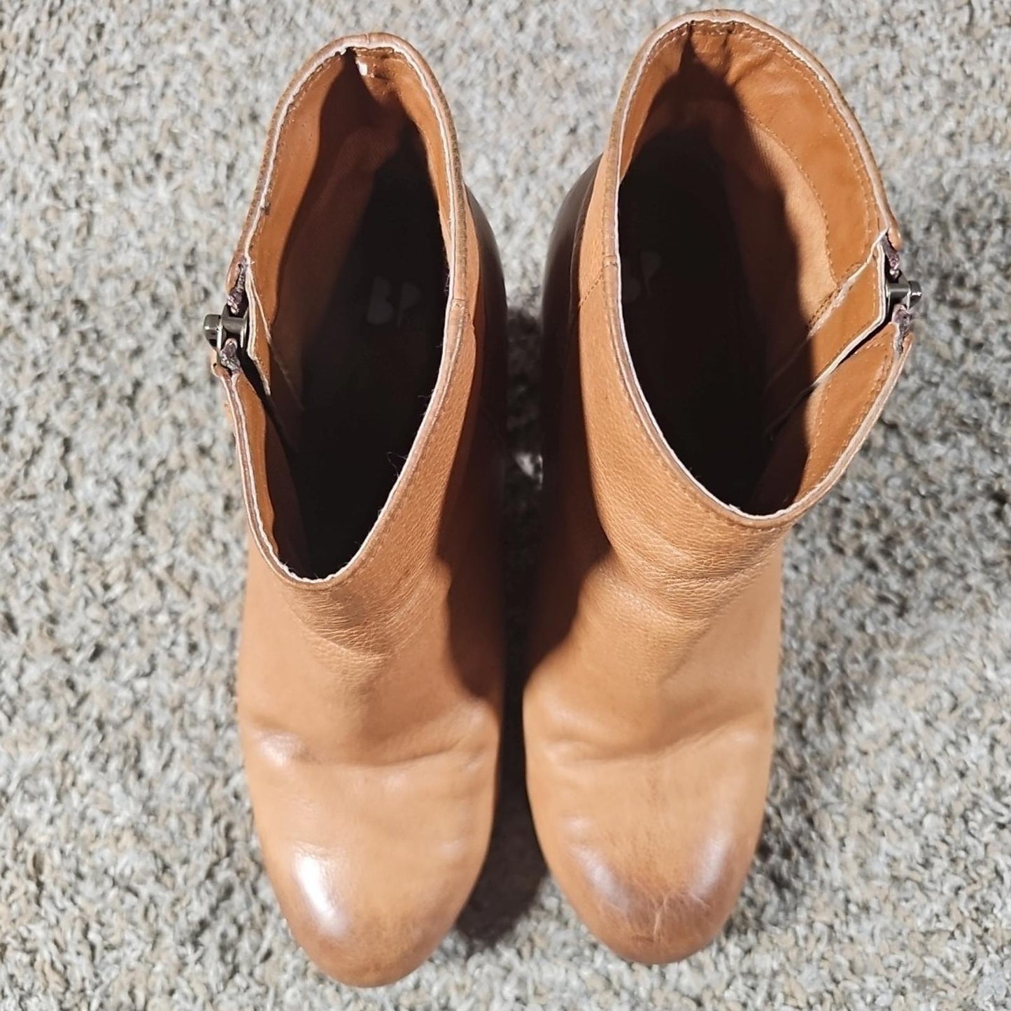 BP RN58665 Genuine Leather 8M Side Zip Wedge Heel Boots