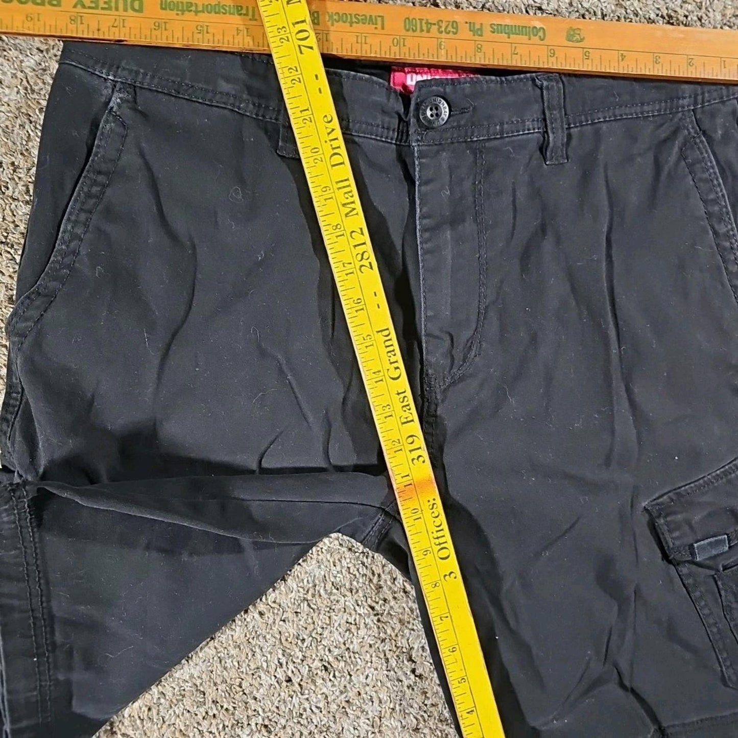 Unionbay Shorts Mens 36 Black Flat Front Chino Cargo Casual