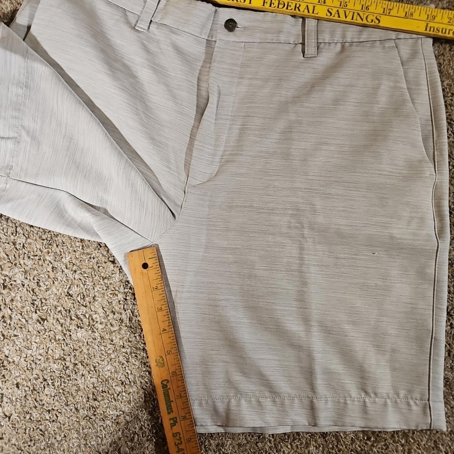 Callaway Golf Shorts 38 Heather Gray Silver Opti Dri Stretch