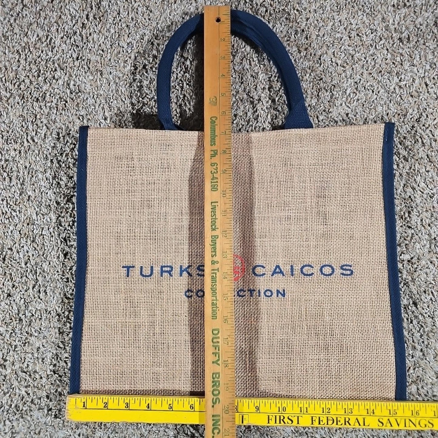 Turks & Caicos Woven Burlap Tote Bag