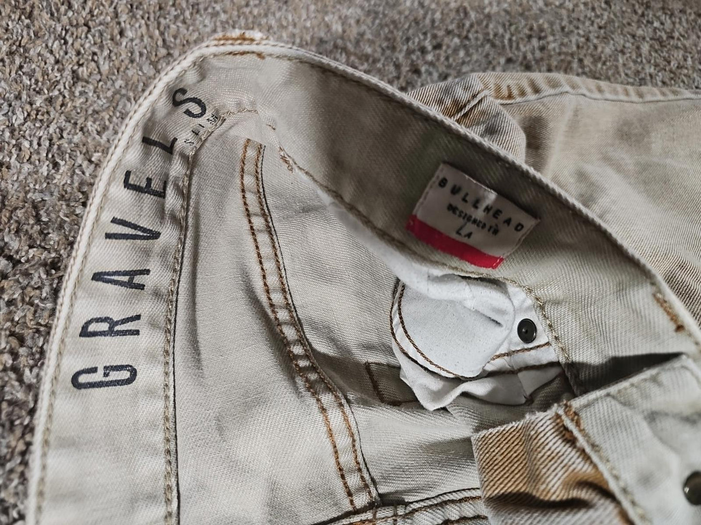 Bullhead Gravels Slim Khaki Washed Jeans Approx 30x30