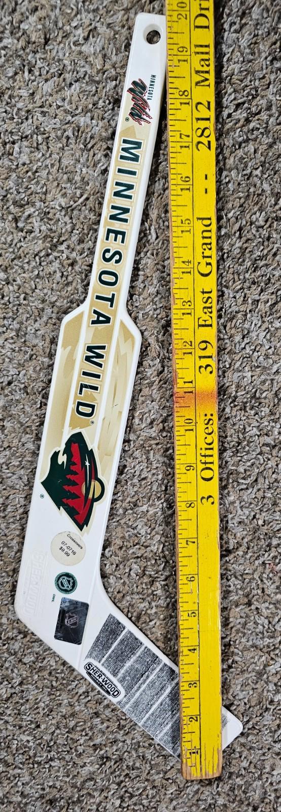 Vintage Sherwood NHL Minnesota Wild Mini Goalie Hockey Stick White Plastic