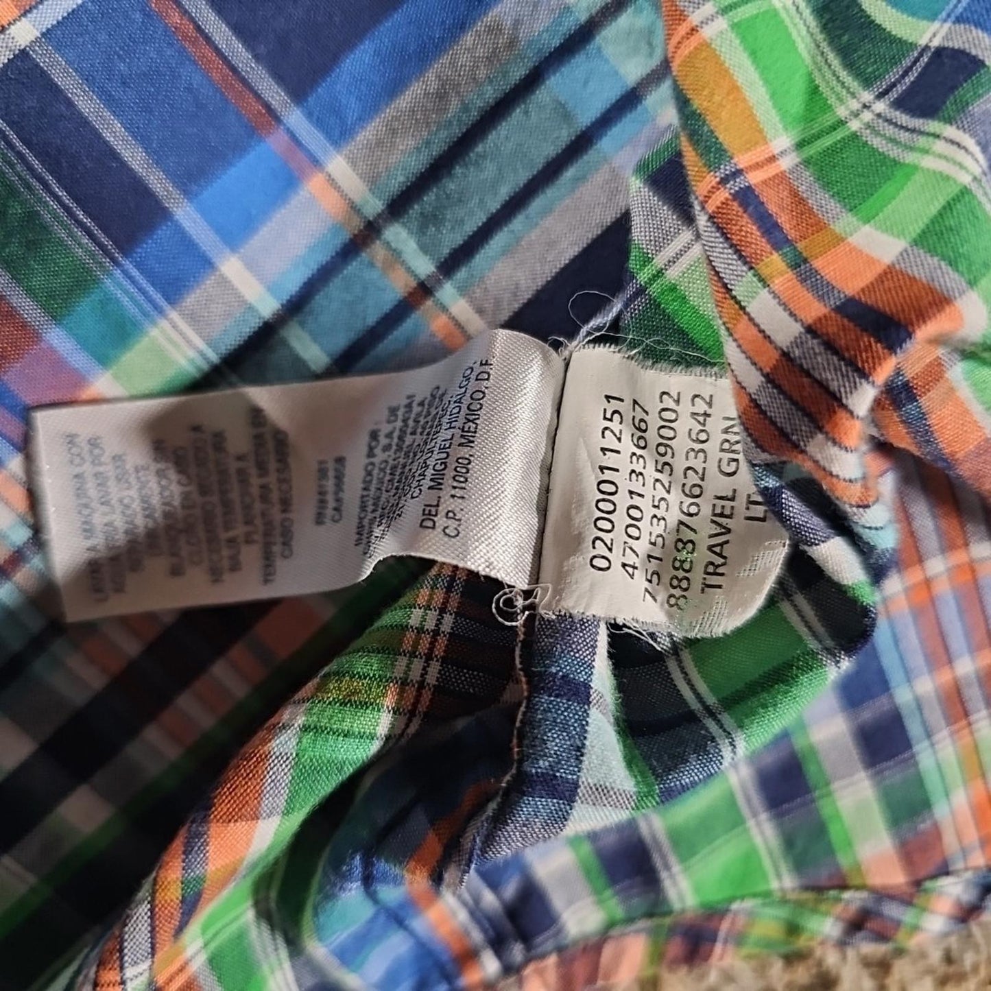 Chaps LT Easy Care Bright Plaid Button Up