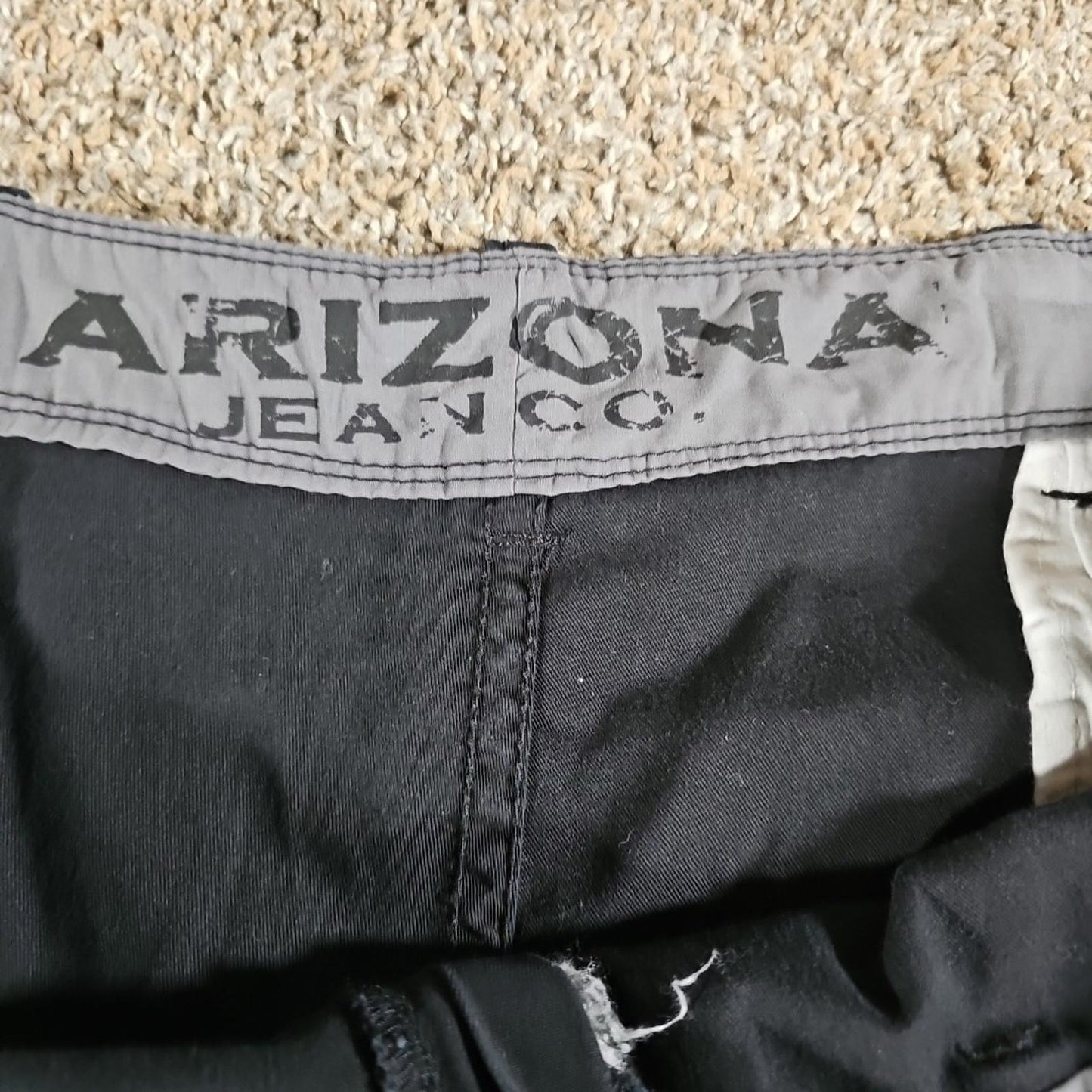 Arizona Jeans Sz 48 Black Cargo Shorts