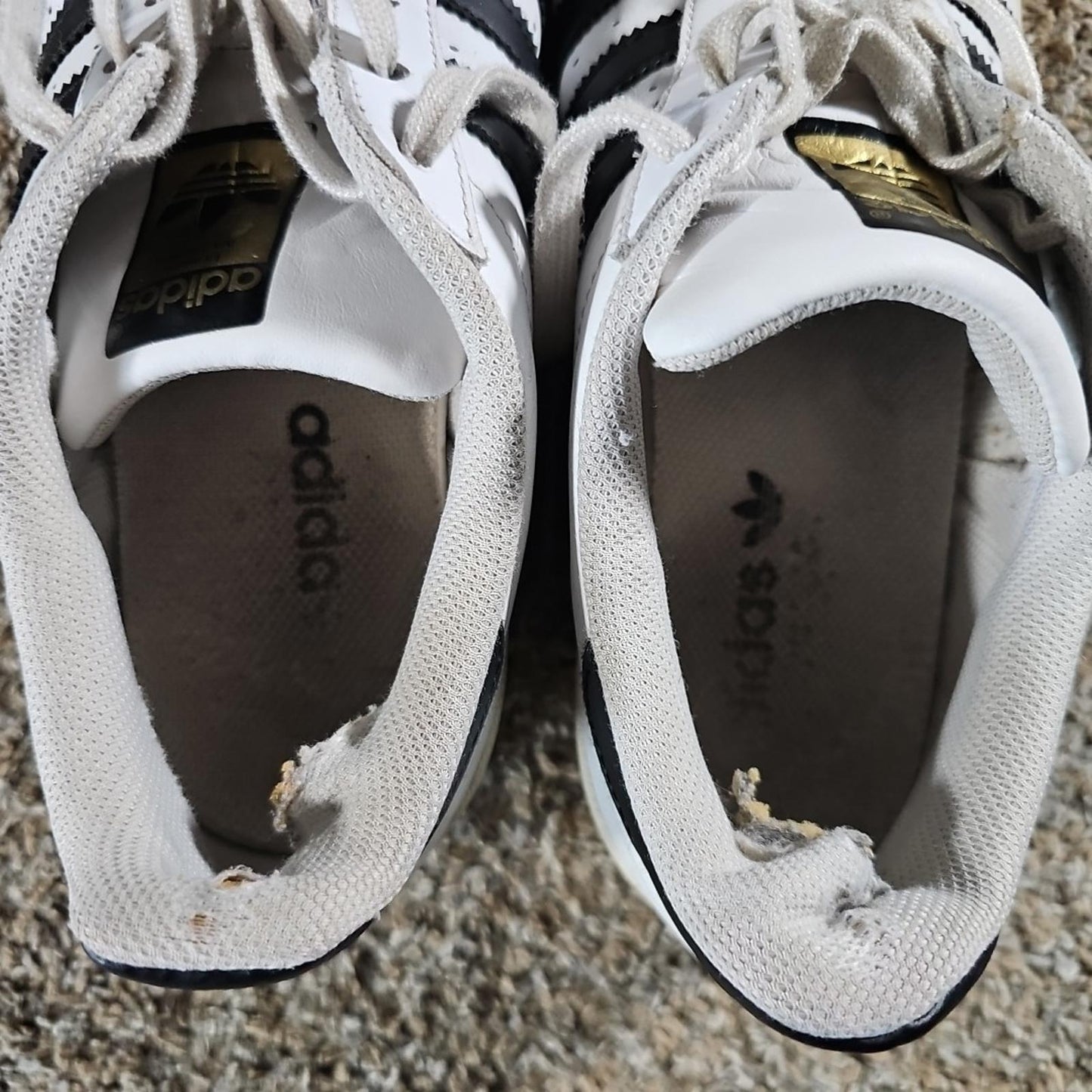 Adidas Superstar ART C77153 sz 11 White Black Stripe Clam