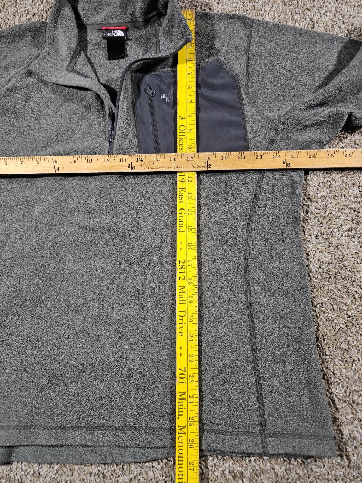 The North Face Mens L Gray 1/4 Zip Fleece Outdoor Hiking