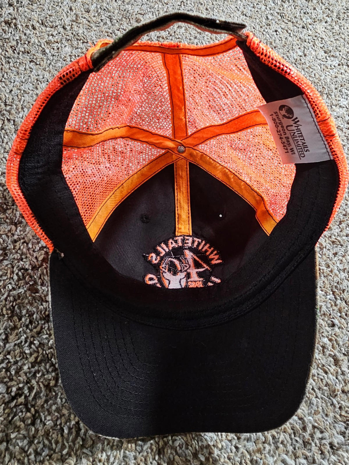 Orange Camo Whitetails Unlimited 40th Hook Loop Hat