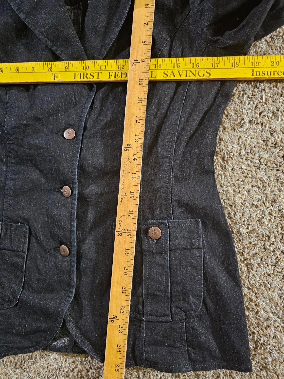 Jockey person to person Gray Black denim jacket 3 button S